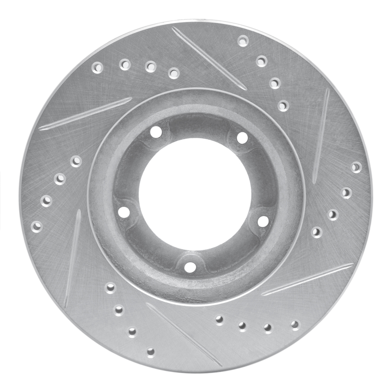 Toyota Hilux Brake Rotor (1) - Front Left - R1 Concepts - Drilled & Slotted - Silver - `89-`08